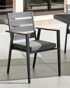 Conjunto De 6 Cadeiras De Jardim Pretas Taviano