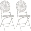 Conjunto De 2 Cadeiras De Jardim Em Metal Branco Scafa