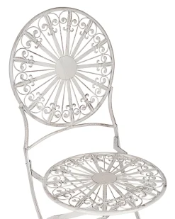 Conjunto De 2 Cadeiras De Jardim Em Metal Branco Scafa