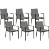 Conjunto De 6 Cadeiras De Jardim Pretas Busseto