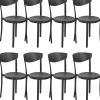 Conjunto De 8 Cadeiras De Jantar Pretas Vieste