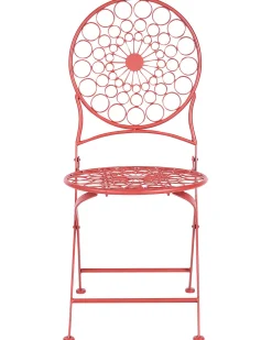 Conjunto De 2 Cadeiras De Jardim Em Metal Vermelho Scario