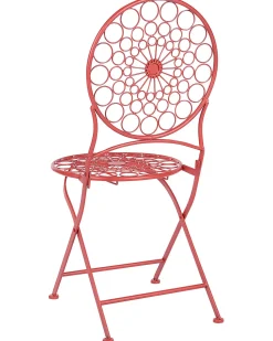 Conjunto De 2 Cadeiras De Jardim Em Metal Vermelho Scario