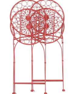 Conjunto De 2 Cadeiras De Jardim Em Metal Vermelho Scario