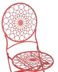 Conjunto De 2 Cadeiras De Jardim Em Metal Vermelho Scario