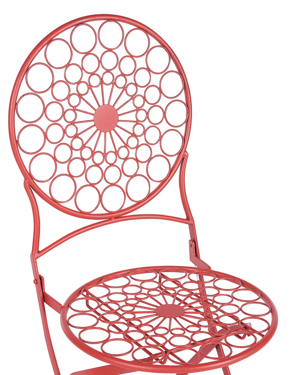 Conjunto De 2 Cadeiras De Jardim Em Metal Vermelho Scario