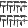 Conjunto De 8 Cadeiras De Jantar Pretas Gubbio