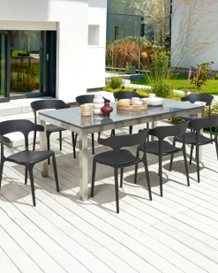 Conjunto De 8 Cadeiras De Jantar Pretas Gubbio
