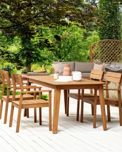 Conjunto De 4 Cadeiras Em Madeira De Acacia Clara Fornelli