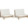 Conjunto De 2 Cadeiras Em Bambu Claro E Branco Todi