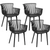 Conjunto De 4 Cadeiras Em Plastico Preto Pesaro