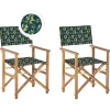 Conjunto De 2 Cadeiras Madeira Clara E 2 Lonas Cinzentas E Padrao Oliveira Cine
