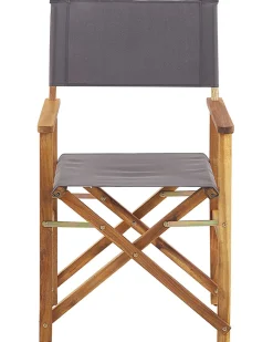 Conjunto De 2 Cadeiras Madeira Clara E 2 Lonas Cinzentas E Padrao Oliveira Cine