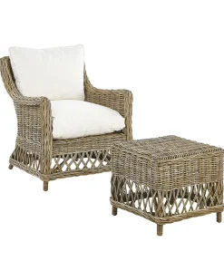 Conjunto De 2 Cadeiras Para Jardim Em Rattan Natural Ribolla