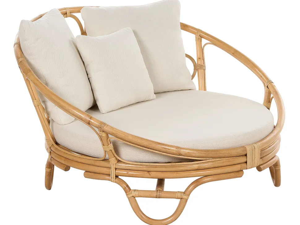 Conjunto De 2 Camas De Jardim Em Rattan Natural Rossano