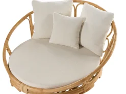 Conjunto De 2 Camas De Jardim Em Rattan Natural Rossano