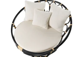 Conjunto De 2 Camas De Jardim Em Rattan Preto Rossano