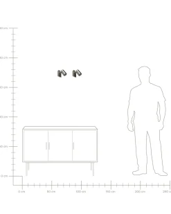 Conjunto De 2 Candeeiros De Parede Em Metal Prateado Klip