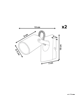 Conjunto De 2 Candeeiros De Parede Em Metal Prateado Klip