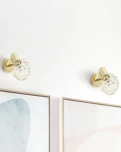 Conjunto De 2 Candeeiros De Parede Dourados Chenab