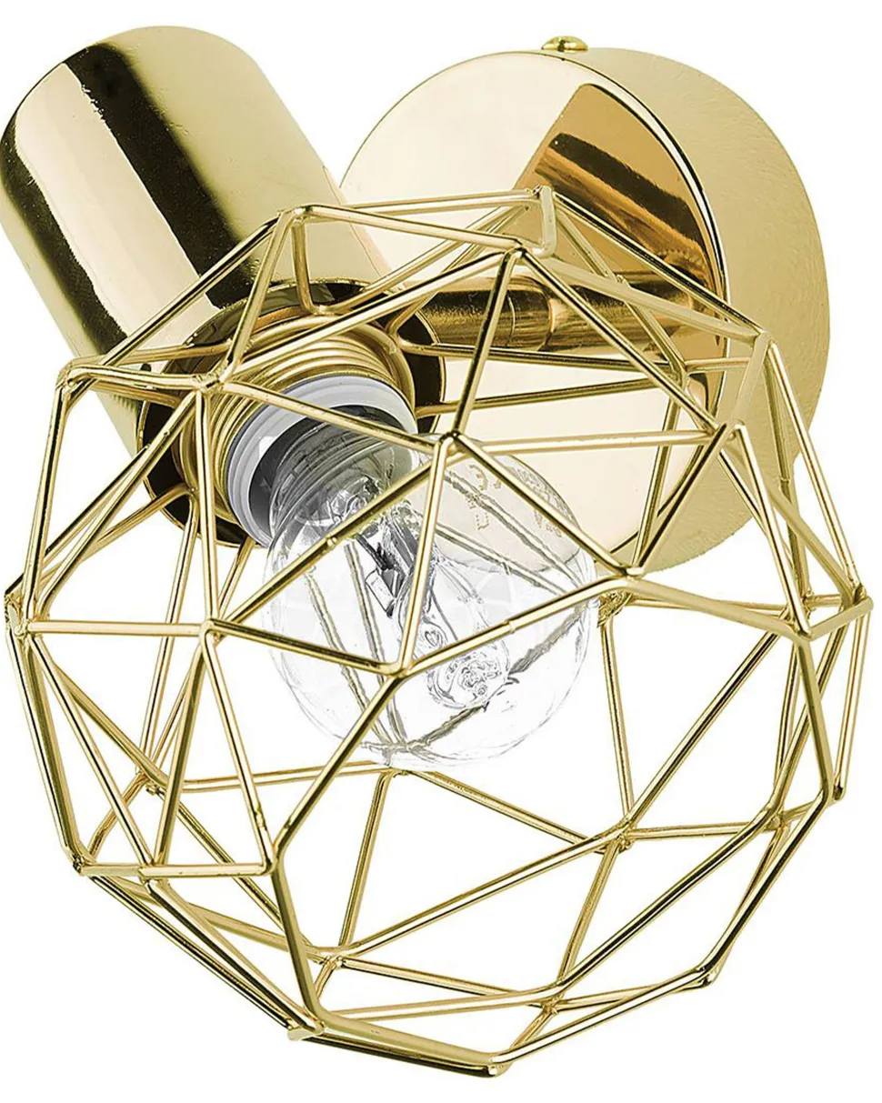 Conjunto De 2 Candeeiros De Parede Dourados Chenab