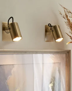 Conjunto De 2 Candeeiros De Parede Em Metal Cor De Bronze Klip