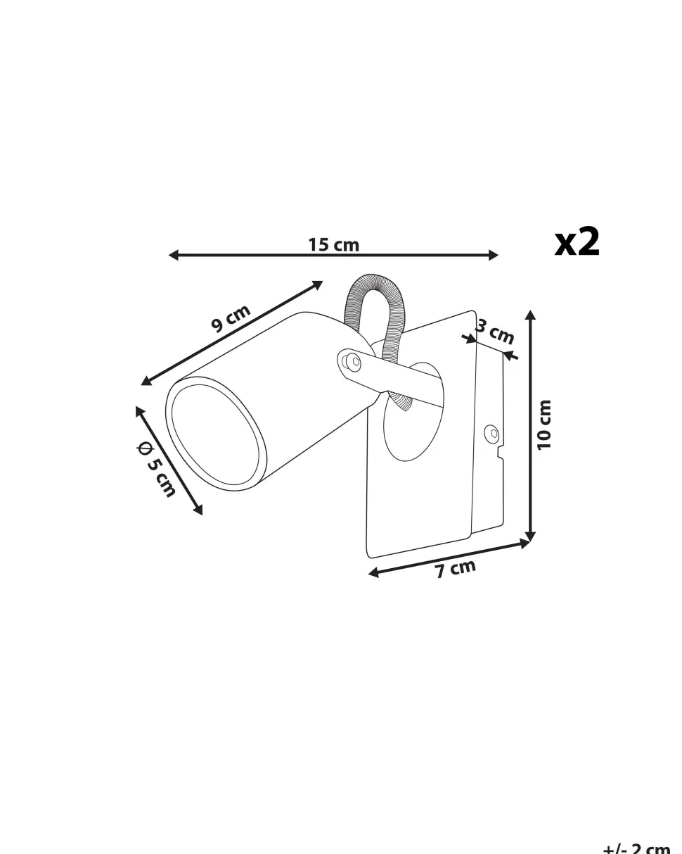 Conjunto De 2 Candeeiros De Parede Em Metal Cor De Bronze Klip