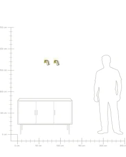 Conjunto De 2 Candeeiros De Parede Dourados Tigris
