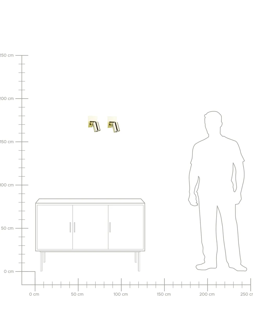Conjunto De 2 Candeeiros De Parede Dourados Tigris