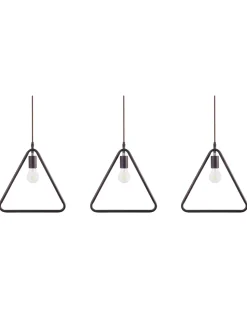 Conjunto De 3 Candeeiros De Teto Triangulares De Metal Castanho Juruena