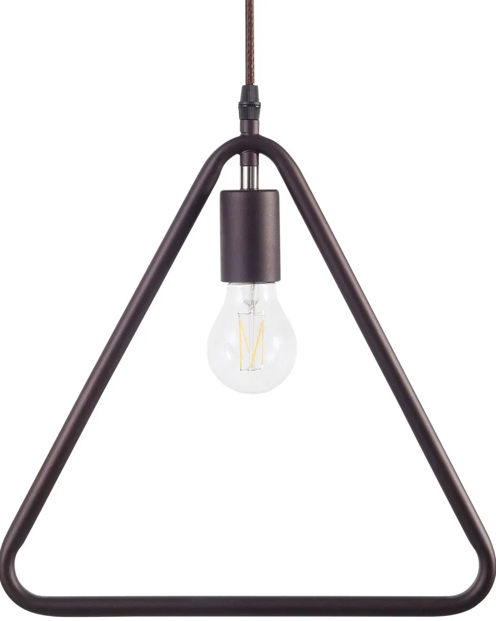Conjunto De 3 Candeeiros De Teto Triangulares De Metal Castanho Juruena