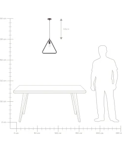 Conjunto De 3 Candeeiros De Teto Triangulares De Metal Castanho Juruena