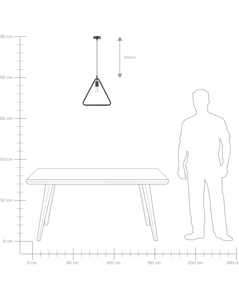 Conjunto De 3 Candeeiros De Teto Triangulares De Metal Castanho Juruena