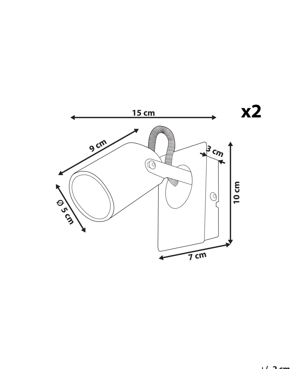 Conjunto De 2 Candeeiros De Parede Em Metal Branco Bonte