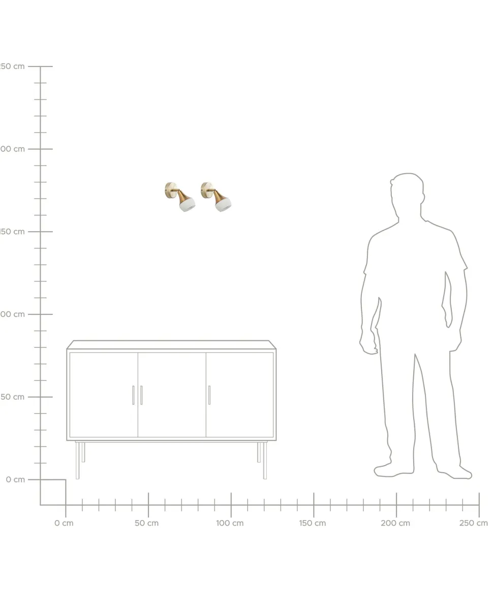 Conjunto De 2 Candeeiros De Parede Dourados Antler I