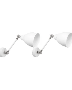 Conjunto De 2 Candeeiros De Parede Branco E Prateado Mississippi M