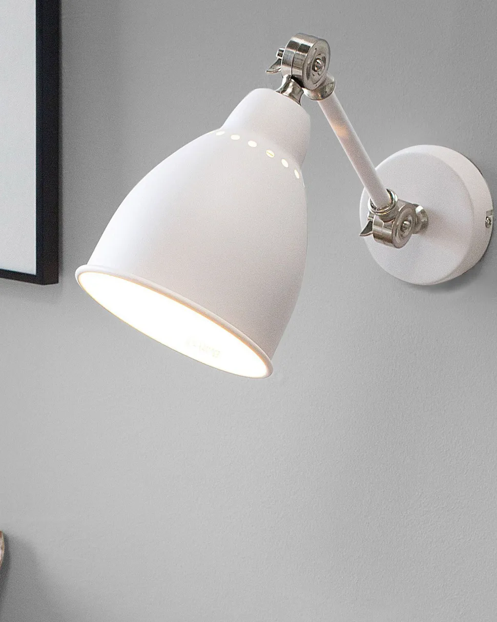 Conjunto De 2 Candeeiros De Parede Branco E Prateado Mississippi M