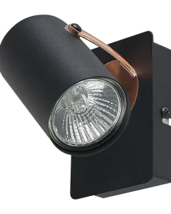 Conjunto De 2 Candeeiros De Parede Em Metal Preto E Cor De Cobre Klip