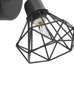 Conjunto De 2 Candeeiros De Parede Preto Mate Erma