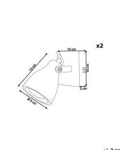Conjunto De 2 Candeeiros De Parede Em Betao Cinzento Mistago I