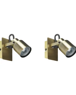 Conjunto De 2 Candeeiros De Parede Em Metal Cor De Bronze Bonte