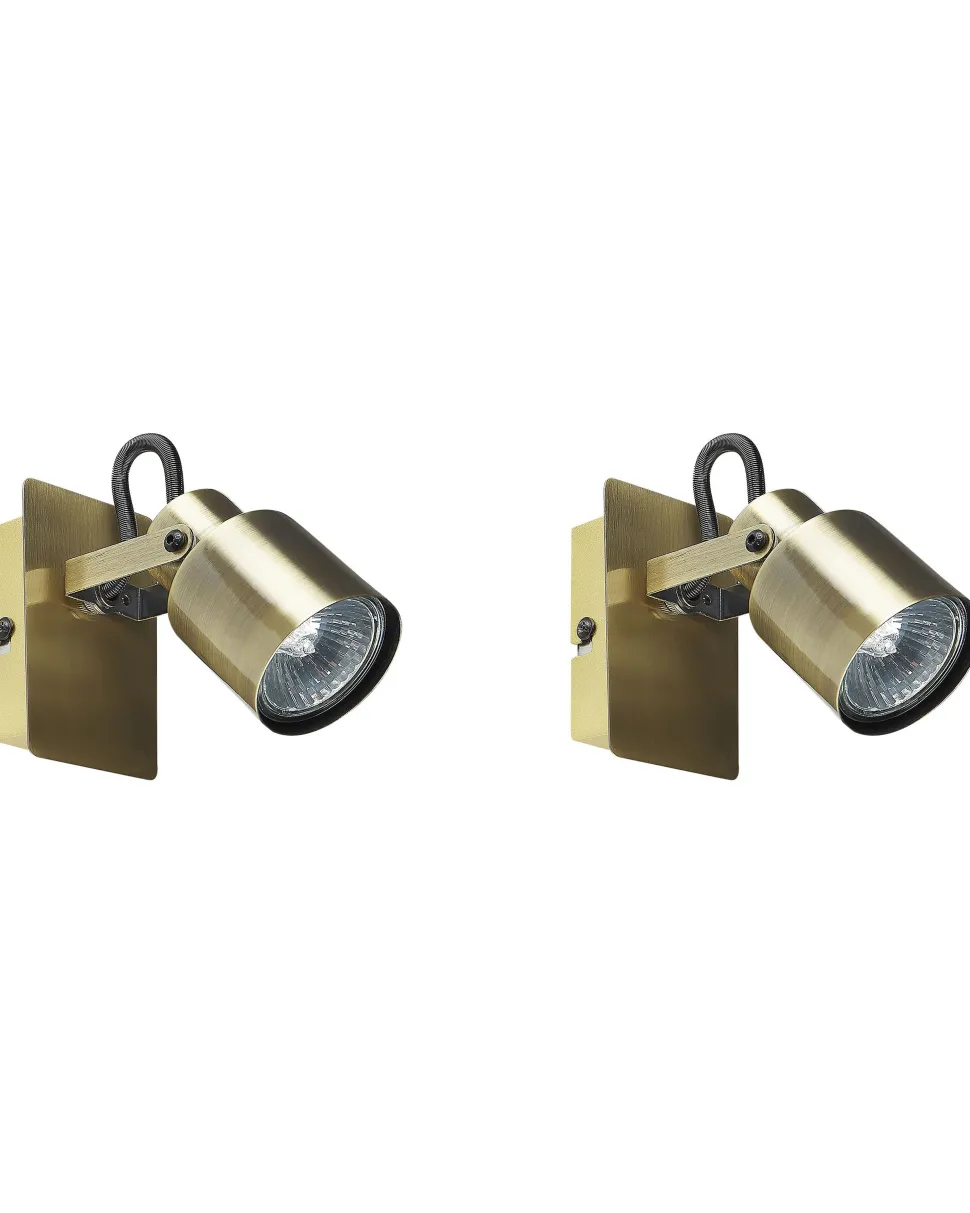 Conjunto De 2 Candeeiros De Parede Em Metal Cor De Bronze Bonte