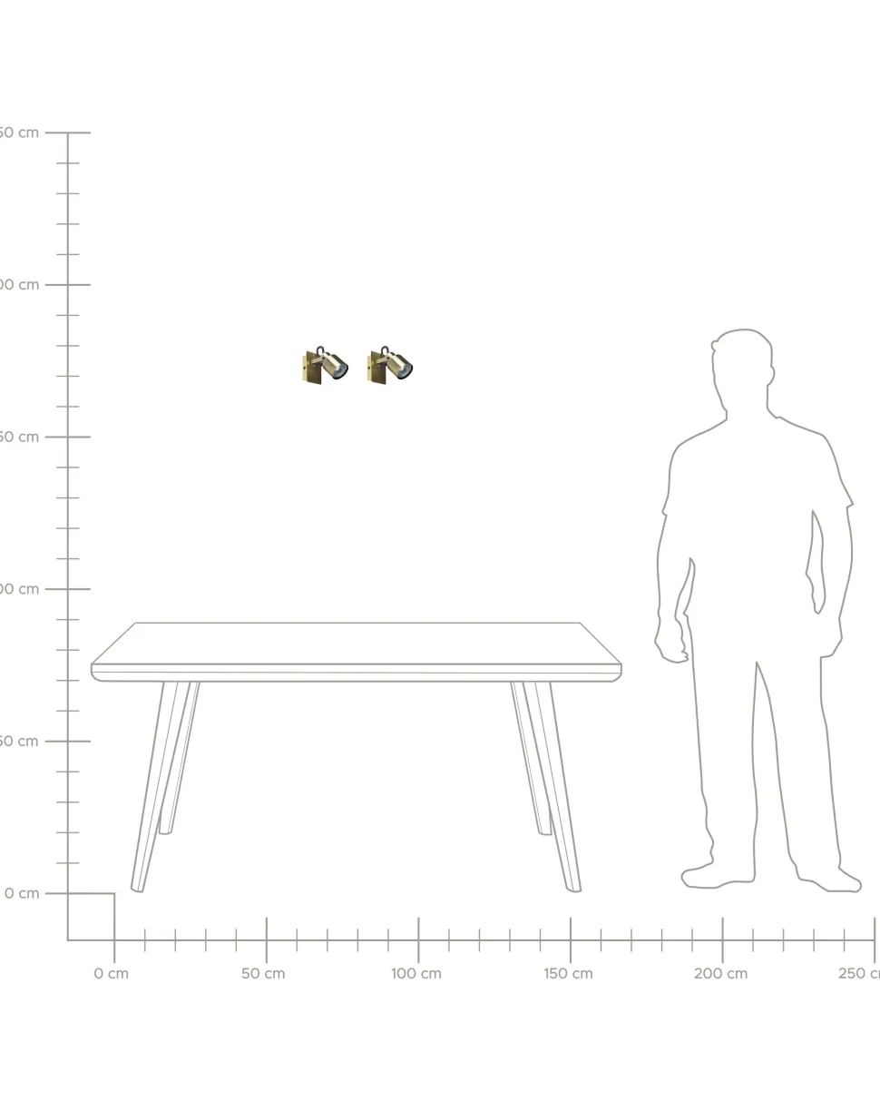 Conjunto De 2 Candeeiros De Parede Em Metal Cor De Bronze Bonte