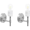 Conjunto De 2 Candeeiros De Parede Em Metal Cromado Armeria