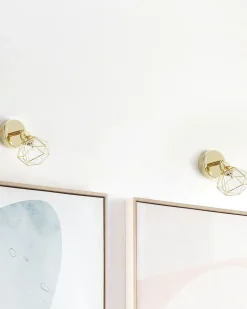 Conjunto De 2 Candeeiros De Parede Em Metal Dourado Erma