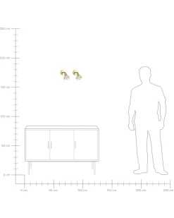 Conjunto De 2 Candeeiros De Parede Em Metal Dourado Erma