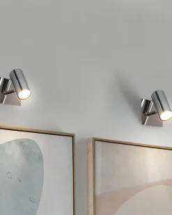 Conjunto De 2 Candeeiros De Parede Em Metal Prateado Rosetta