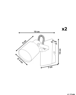 Conjunto De 2 Candeeiros De Parede Em Metal Prateado Bonte