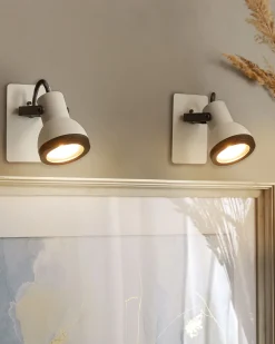 Conjunto De 2 Candeeiros De Parede Em Metal Preto E Branco Baro