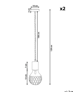 Conjunto De 2 Candeeiros De Teto Em Vidro Transparente E Dourado Anza